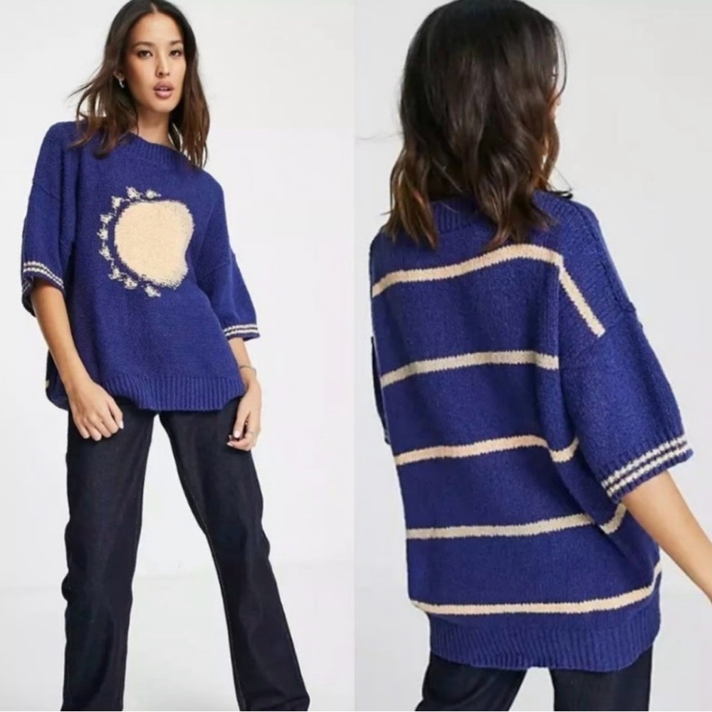 Free People Opal moon Xsmall oversize boho sweater